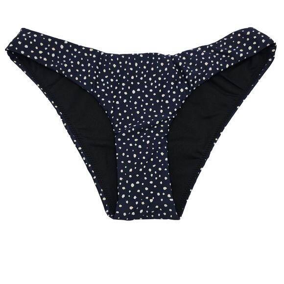 J. Crew Womans size XS Hipster Bikini Swimsuit Bottom Navy/White Polka Dot NEW - Picture 1 of 8